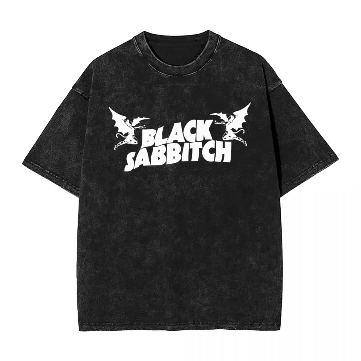 Black Sabbathes Rock T Shirts Hip Hop Washed Short Sleeve Harajuku T-Shirt for Men Women Tops Streetwear Graphic Printed Tees