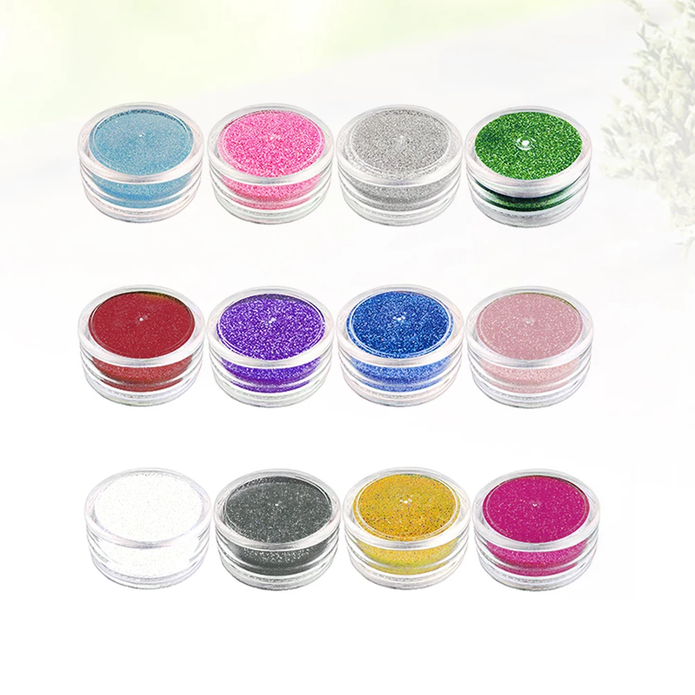 

12Pcs Waterproof Body Shimmer Diamond Glitter Powder for Temporary Painting Art Scrapbooking Yoga Events Decompress Vent Ball