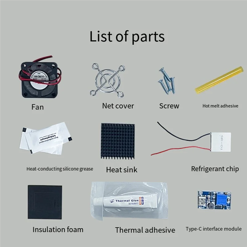 Y43A-SR-01 5V Modul Pendingin Termoelektrik Chip Pendingin Semikonduktor Peltier 40X40mm 5V Mudah Untuk DIY/Rakitan