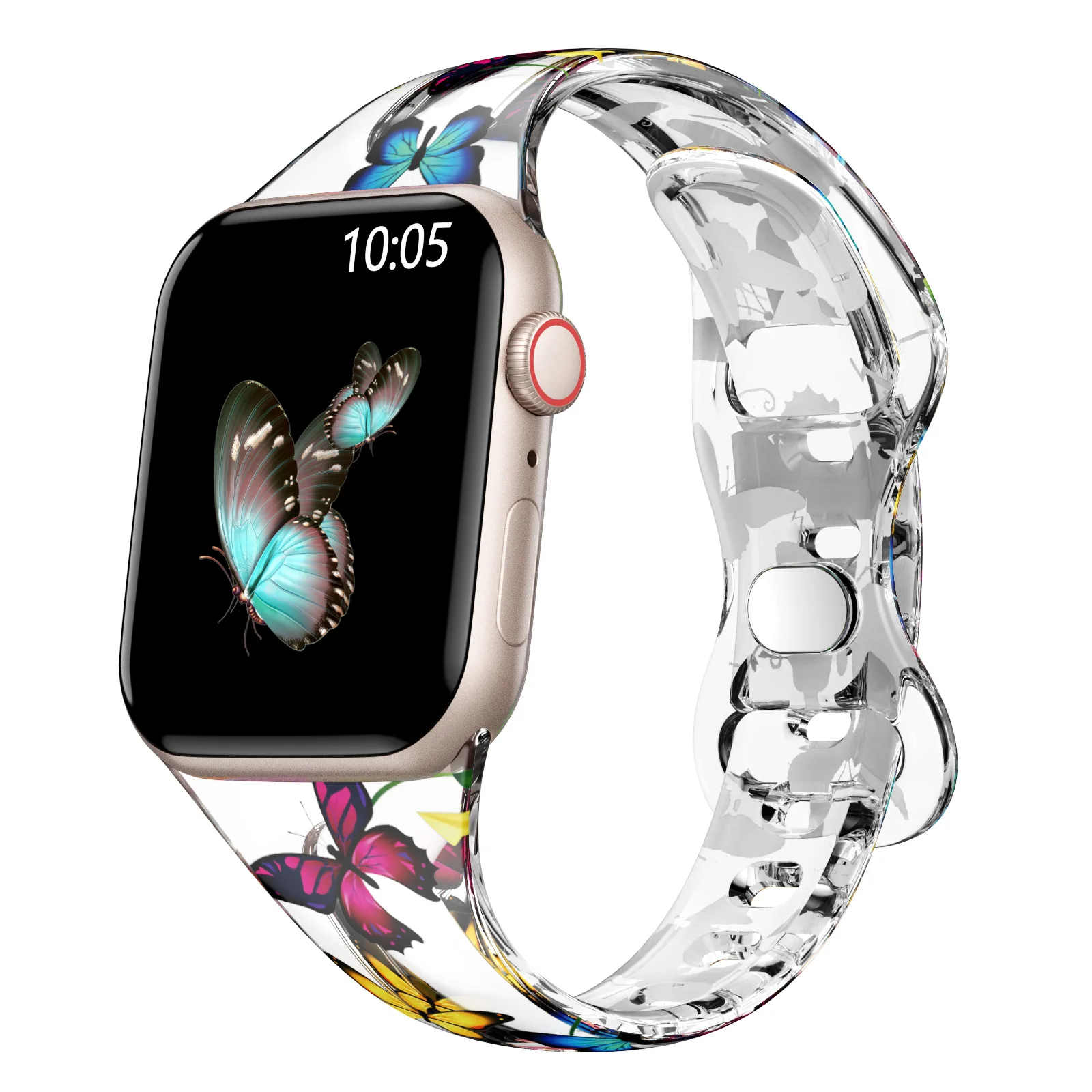 

Transparent Resin Strap For Apple Watch Band iWatch 7 6 5 4 3 2 SE 1 41mm 45mm 38mm 42mm 40mm 44mm For Men Women Clear Bracelet