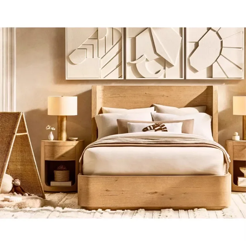 /American/Oslo/Bedding series/Modern simple solid wood double bed chest dresser whole house customization