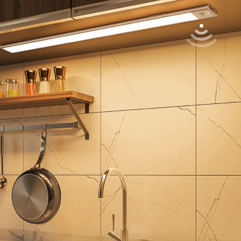 Under Cabinet Lighting Motion Activated LED Closet Light USB Rechargeable Kitchen Cabinet Lighting with 3 Color Modes image 6