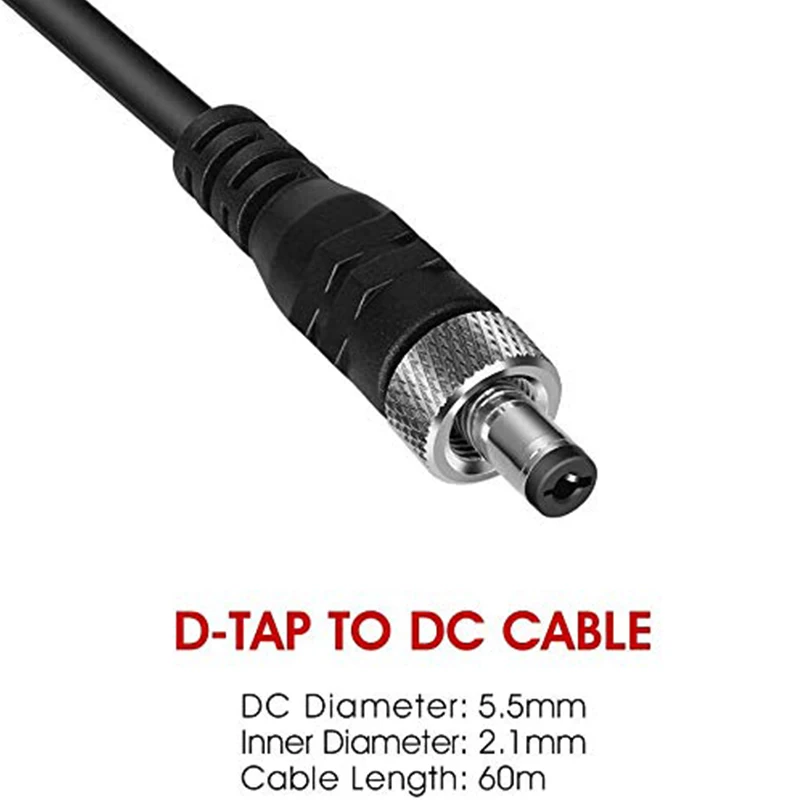 Hollyland Male D-TAP to DC Barrel 2.1mm Power Supply Cable for Mars 300 Pro Mars 400S Mars 400S Pro Transmitter Receiver