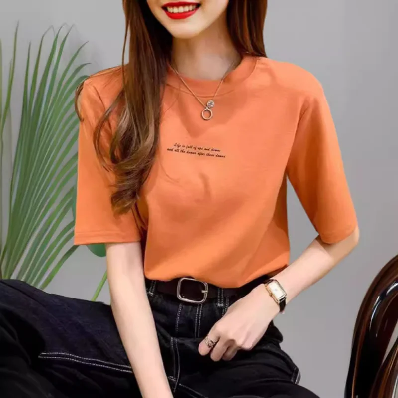 

New T-Shirt For Girls, Summer Trendy Clothing, Short Sleeved Top, Student Fashion, Loose Base Shirt