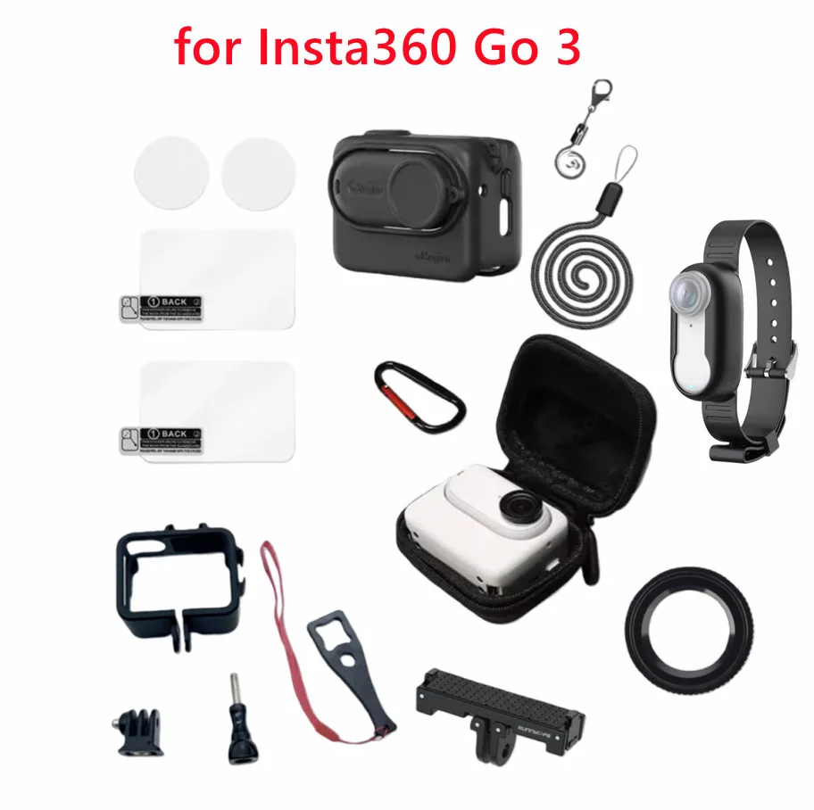 Silicone Protective Case Non-Slip All-round Protection For Insta 360 GO 3S Shell Anti-scratch Cover Sports Camera Accessories