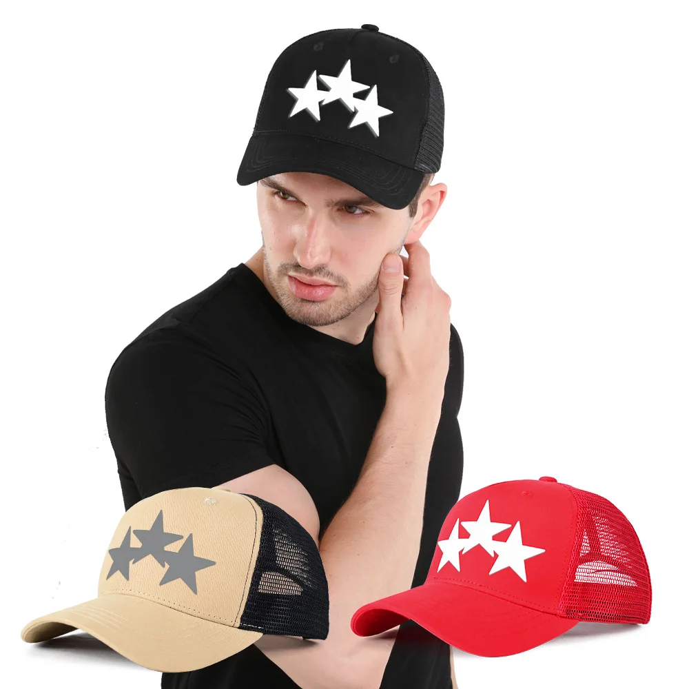 عالية الجودة العلامة التجارية المطبوعة الخماسي Snapback قيعة بيسبول صغيرة الرجال النساء الهيب هوب أبي قبعة من القماش الشبكي قبعة سائق الشاحنة دروبشيبينغ