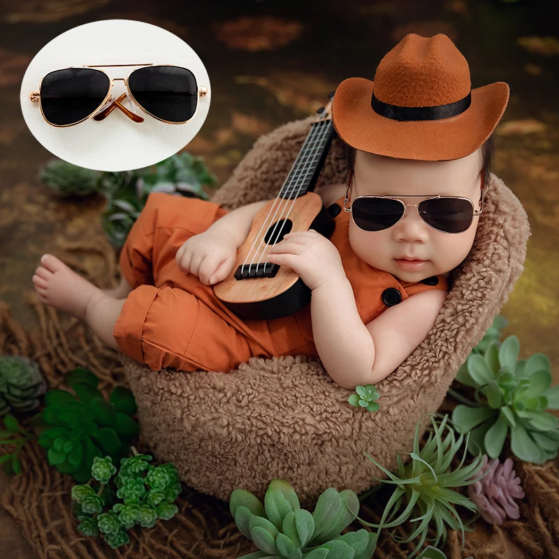 Baby Glasses Newborn Photography Accessories Baby Girl Boy Flat Glasses Photo Props Infant Heart Shape Eyeglasses Studio Shoot