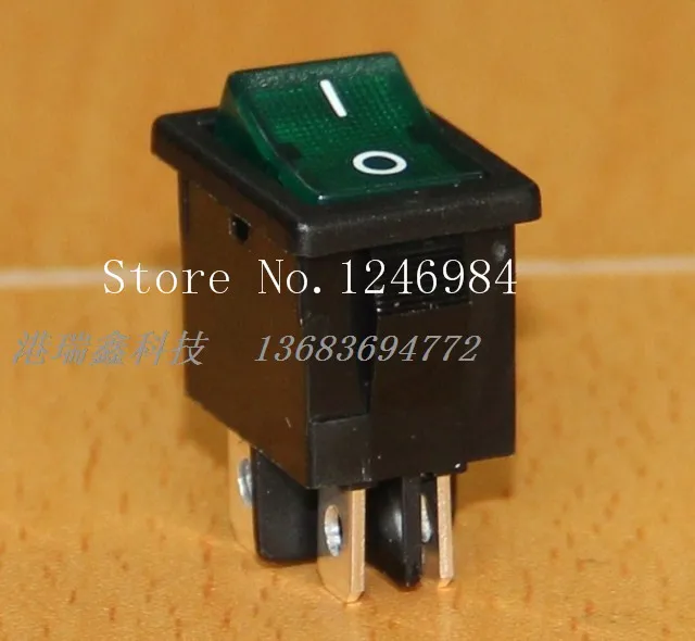 [SA]Taiwan Power Switch R19 -group rocker switch 13 * 19 green illuminated rocker switch AC R9Y2--100pcs/lot