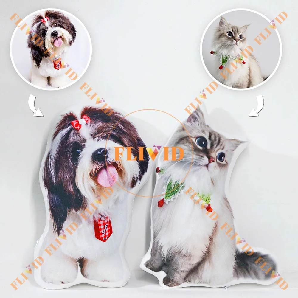 

Custom 3D Pet Dog Cat Photo Pillow,Personalized Dogs Cats Pillow,Funny Pets Memorial Cushion Creative Gift Sofa Throw Pillow