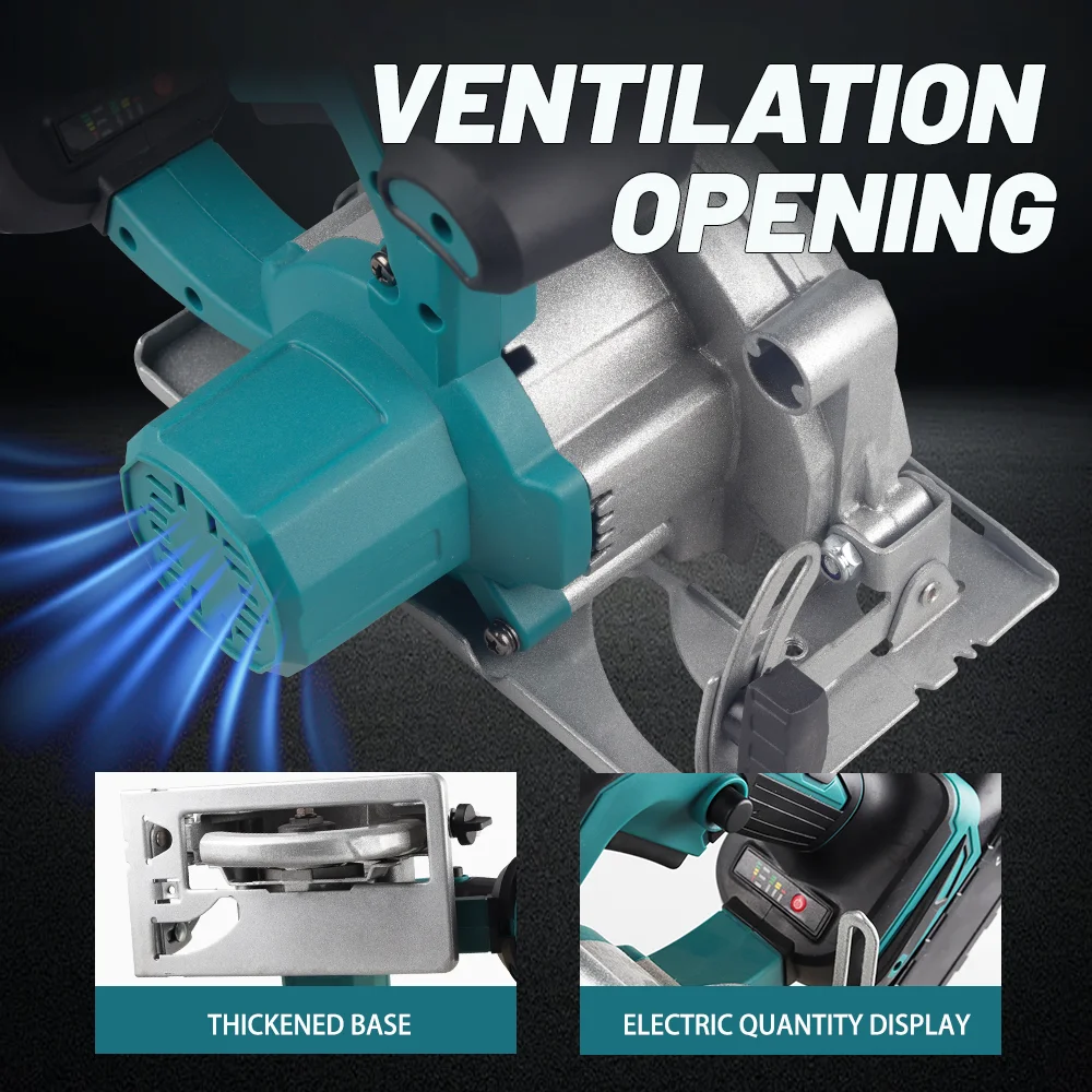 Electric Circular Saw Cordless High Power Board Cutting Machine Woodworking Power Tools For 18V Makita Battery