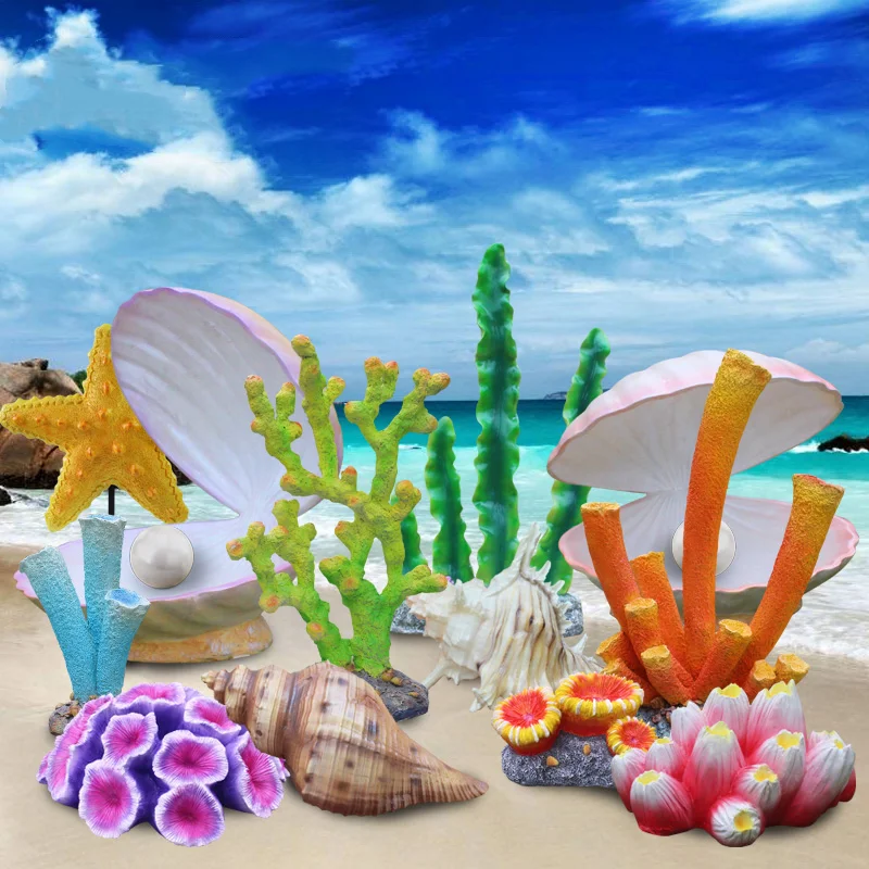 Support custom fiberglass conch/resin shellfish statue/halobios prop decoration