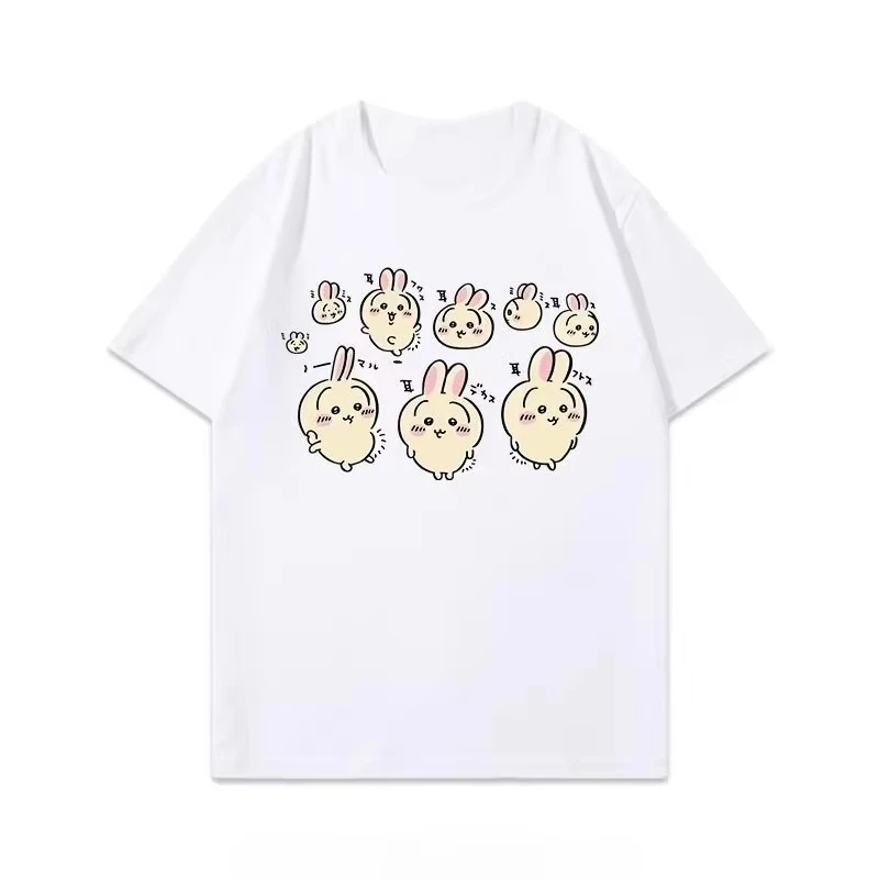 2026 Kawaii Chiikawa Hand Drawn Graphic Tee Unisex Loose Fit Short Sleeve Breathable Casual Summer Streetwear Tops