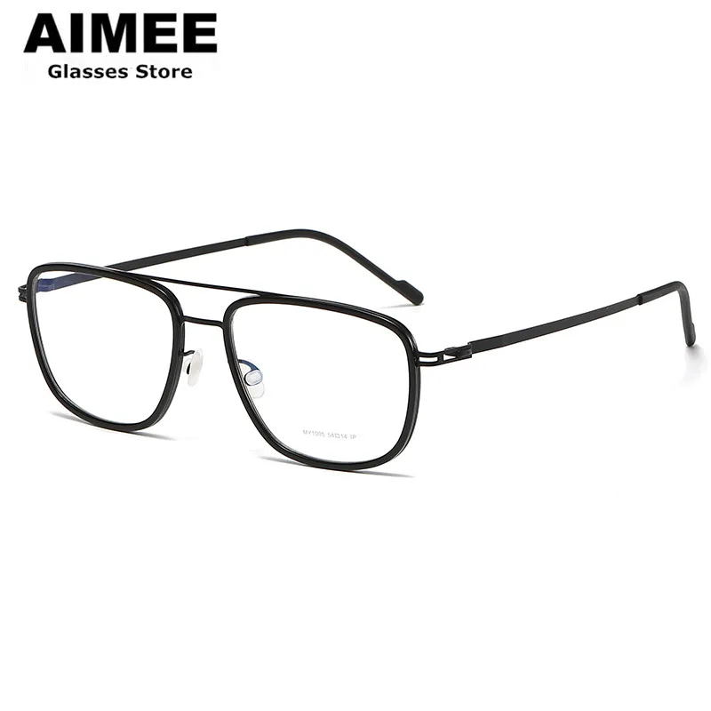 German Brand Square Acetate Ultralight Glasses Frame Men Women Screwless Prescription Eyeglasses Optical Rubber Ring Eyewear New