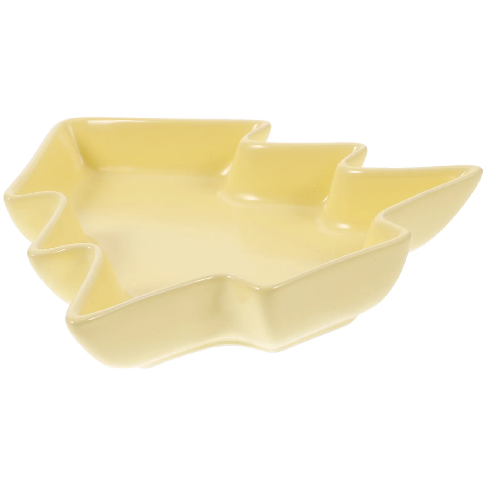 

Christmas Tree Shaped Ceramic Plate Matte White Serving Tray For Snacks Appetizers Sushi Dessert Fruit Xmas Party