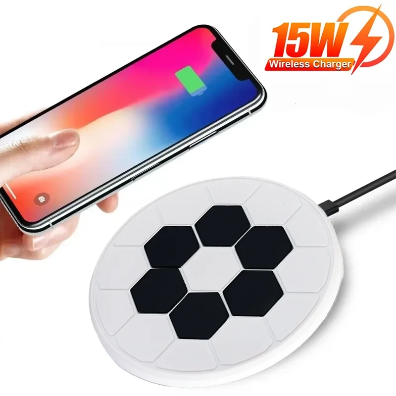 Portable Football Wireless Charger Pad For iPhone 16 15 14 13 Pro Max Induction Fast Charging Pad Dock Station For Xiaomi Huawei