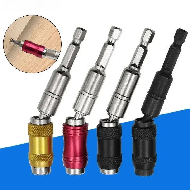 Adjustable Magnetic Angle Bit Extension Rod , 1/4 Hex Quick Change Bit Holder for Electric Drill & Screwdriver