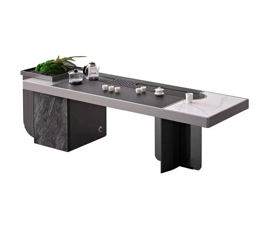 Rock plate tea table and chair combination stainless steel