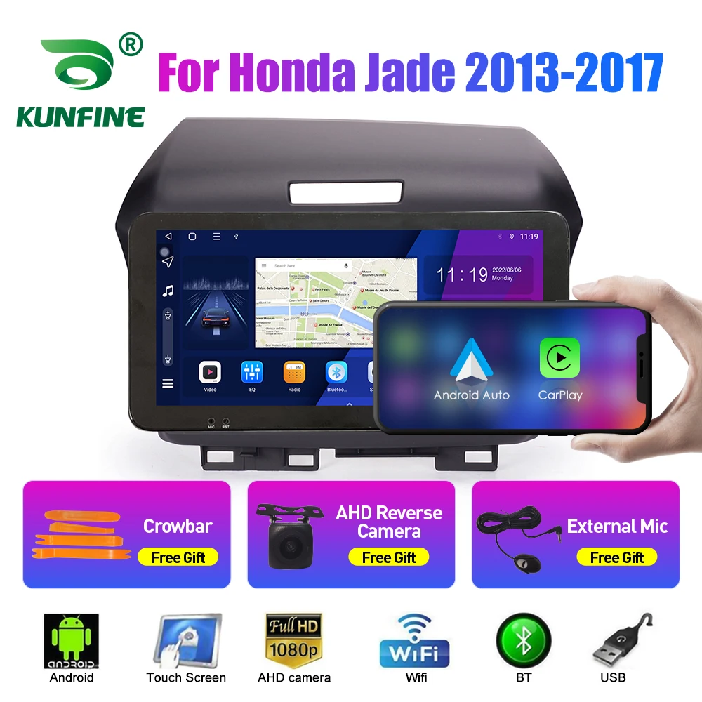 

10,33-дюймовый автомобильный радиоприемник для Honda Jade 2013-2017 2Din Android, восьмиядерный автомобильный стерео DVD, GPS-навигатор, плеер QLED, экран Carplay