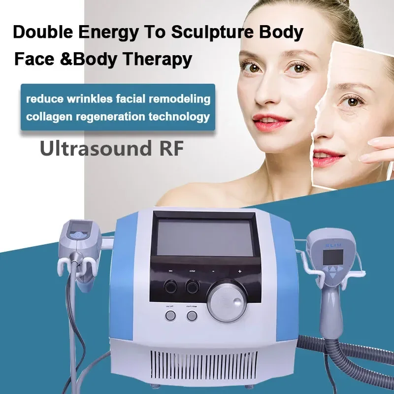 Máquina de escultura corporal portátil con ultrasonido y RF de un solo polo, tratamiento de eliminación de estiramiento facial y adelgazamiento corporal, BBL, 240W