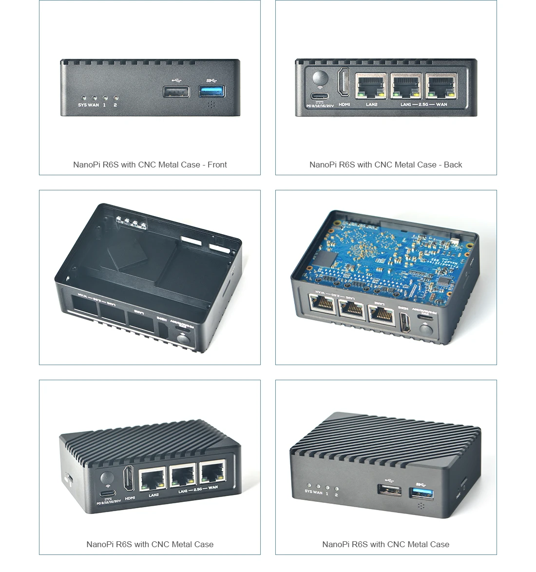 NanoPi R6S Kit & Combo, 8G RAM & 32G eMMC Rockchip RK3588S GPU&VPU Quad Cortex-A76 & A55 up to 2.4GHz&1.8GHz,2.5Gbps LAN,OpenWRT