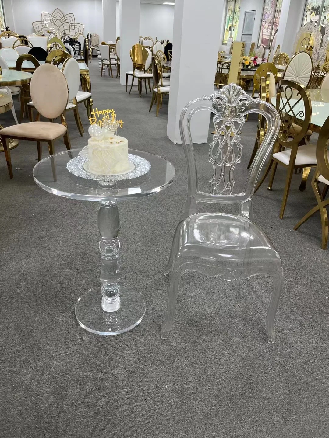 Factory customizable High quality acrylic  cake table flower stand set for wedding event party decoration image 3