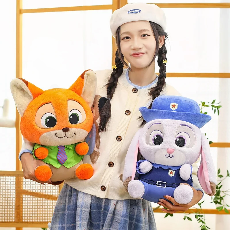 

hot 45cm Disney Cute Zootopia Judy and Nick Plush Toy Stuffed Animal Fox Doll Kids Birthday Xmas Gift for Interior Decorations
