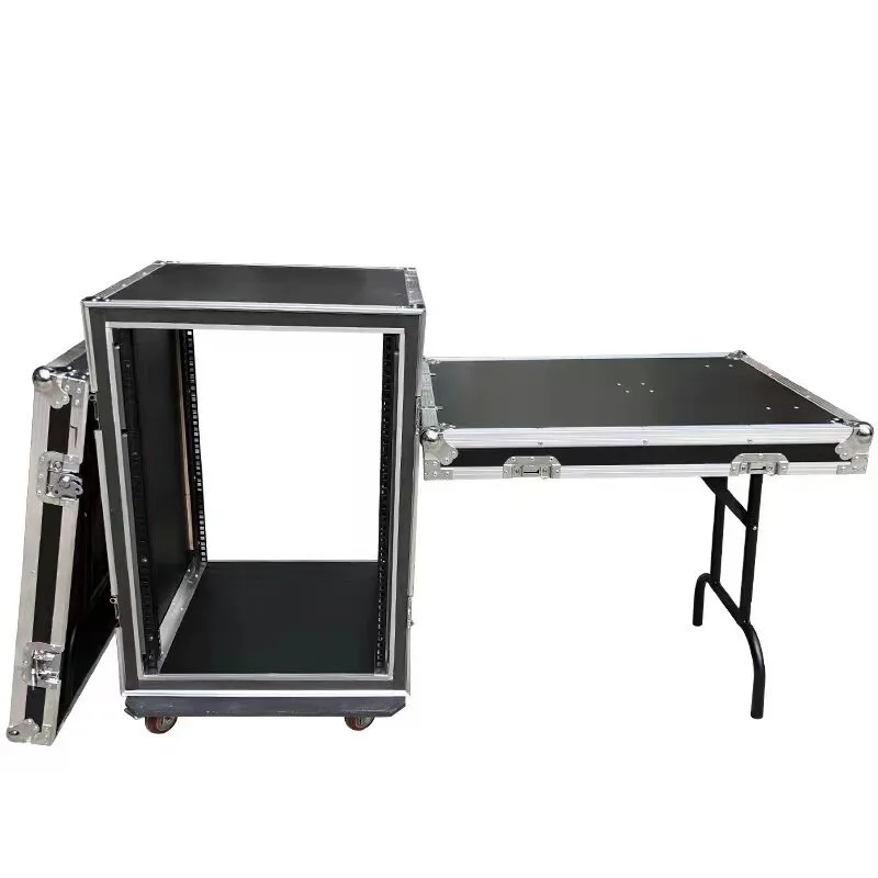 Y 12U 16U Double Door Flight Case Amplifier Cabinet Shockproof Rack Case With Wheels Stage Audio Mixer Equipment Transport Case