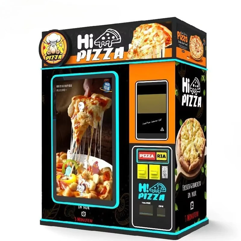 Customized Touchscreen Pizza Vending Machine with QR Code Remote Monitoring & Multiple Payment Options