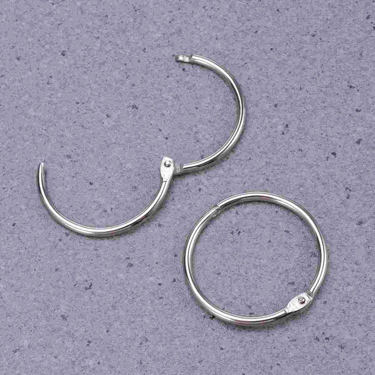 10PCS Loose Leaf Binder Rings Metal Book Rings Nickel Plated Steel Binder Rings Rings for Flash Cards Durable Keychain File