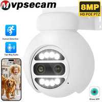Outdoor 8X Zoom 8MP POE IP Camera Outdoor PTZ Security Surveillance Video Two-way Audio Night Vision Motion Tracking ICsee APP