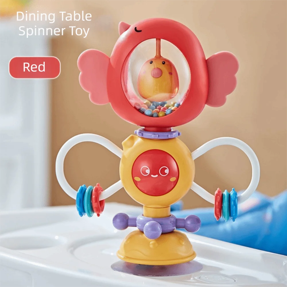 Base à ventouse, conception rotative, caractéristiques sensorielles, chaise haute, jouets, hochet, son rotatif