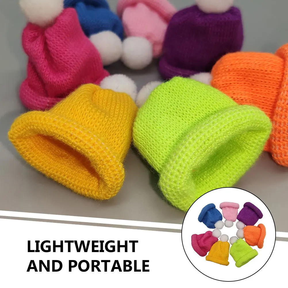 

12 Pcs Christmas Decor Tiny Hats Miniature Knitted Decorations Ornaments Knitting