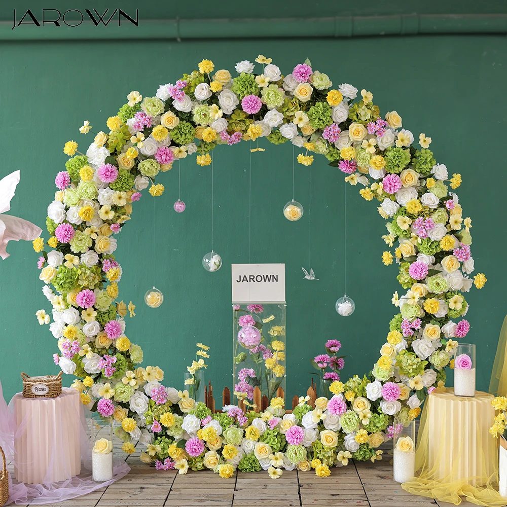 

Wedding Decor Customized Yellow White Green Artificial Flower Arrangement for Event Props High-quality Artificial Flowers J2809