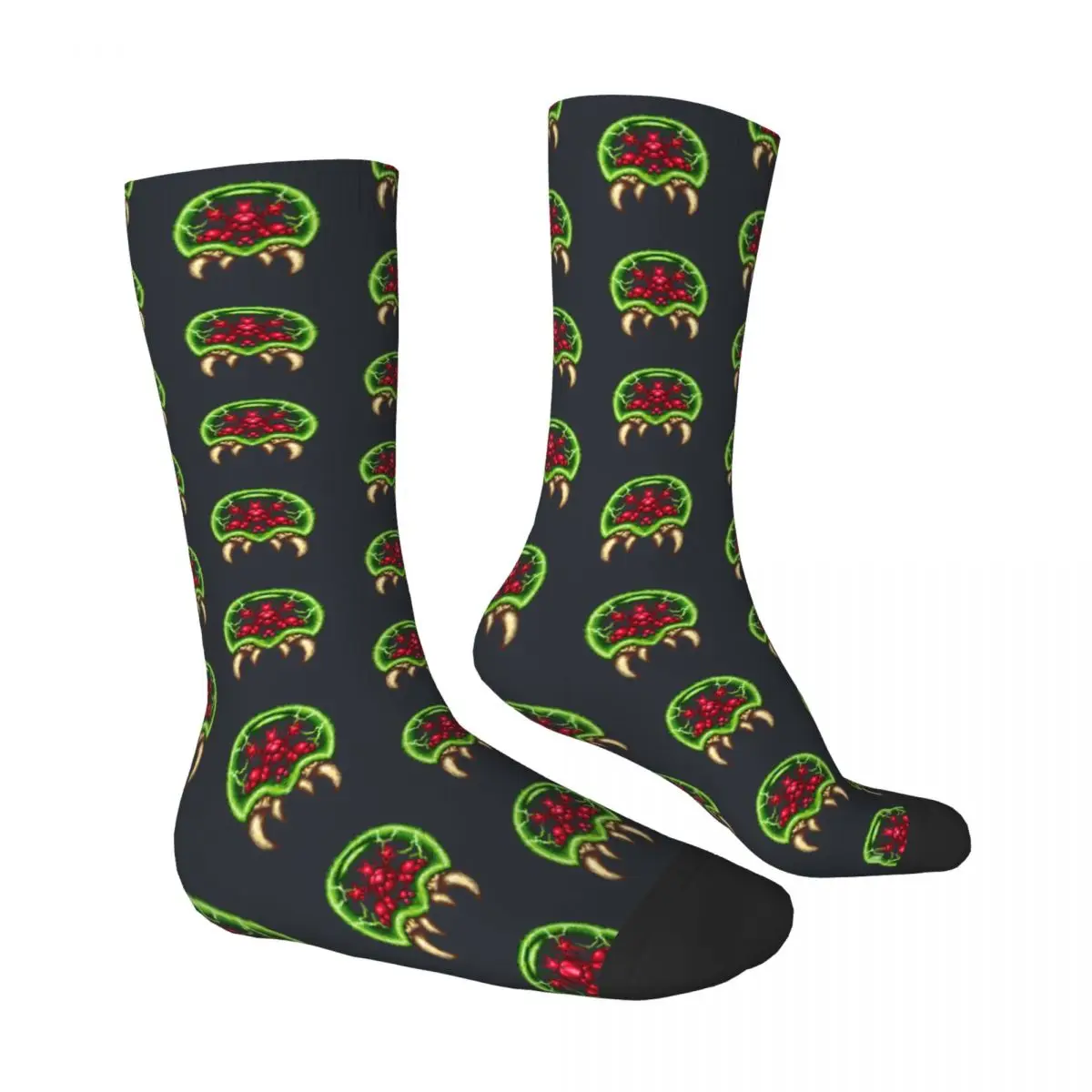 Super Metroid Stockings Giant Metroid Graphic Gothic Socks Winter Non Slip Socks Adults Men Running Soft Socks