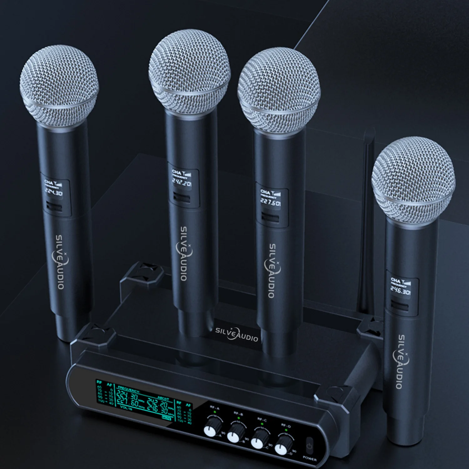 GAW-K44 professional 1 to 4 handheld wireless microphone for conference,high sensitivity sound pickup,long-distance reception