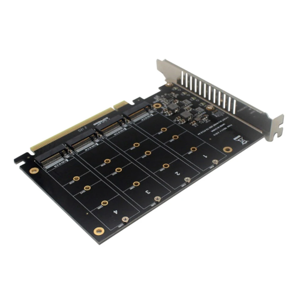 

PCIE to NVME 4 Bay M2 M Key Type SSD to PCIE16X Expansion Card Adapter Car