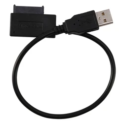 USB 2.0 To Mini Sata II 7+6 13Pin Adapter Converter Cable For Laptop CD/DVD ROM Slimline Drive