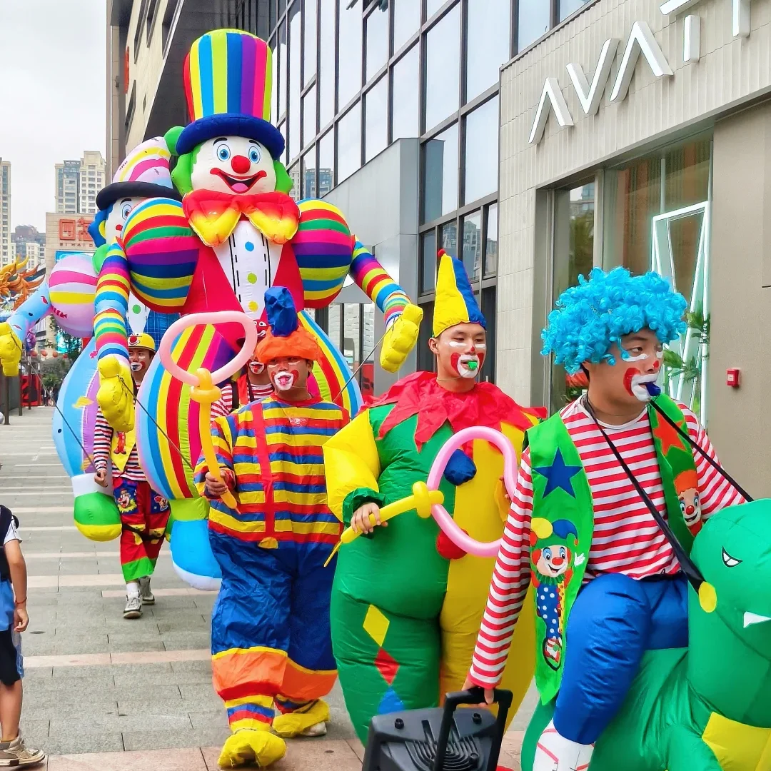 3M Cartoon Clown DIY Walking Dance Inflatable Air Model for Playground Performance Props Festival Supermarket Circus Puppet