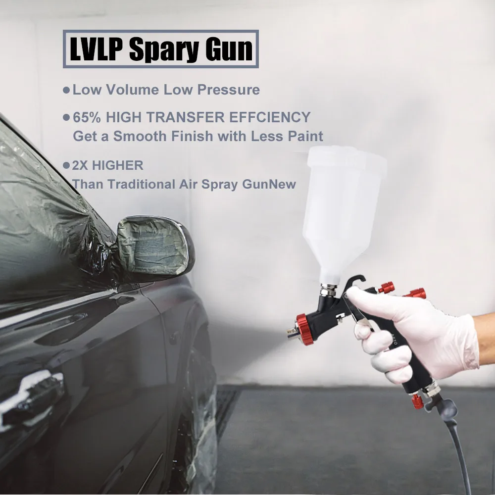 AEROPRO A610 LVLP Air Spray Gun Car Painting Gun Paint Spray Gun Kit  Airbrush 1.3mm A610 Spray Gun With 1.4 1.5 1.7 2.0 Nozzle