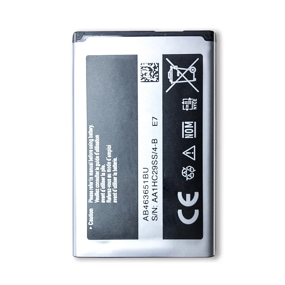 Battery For Samsung GT-C3060R/C3222/C3322/C3530/S5600/S5610/S7070/SGH-L700/L750/P220/P260 (AB463651BE/AB463651BU/AB463651BA)