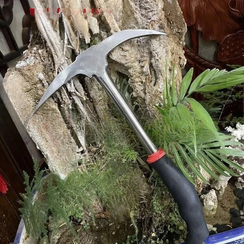 Garden Pickaxe Stainless Steel Clam Rake Small Ice Pickaxe Outdoor Hand Excavation Tool