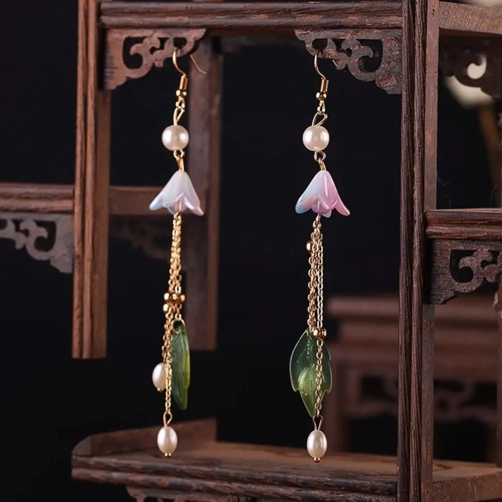 

Exquisite Tassel Chinese Style Hairpin Set Earring for Buns Hanfu Hair Stick Hair Chopstick Pearl Flower Hair Comb Cheongsam