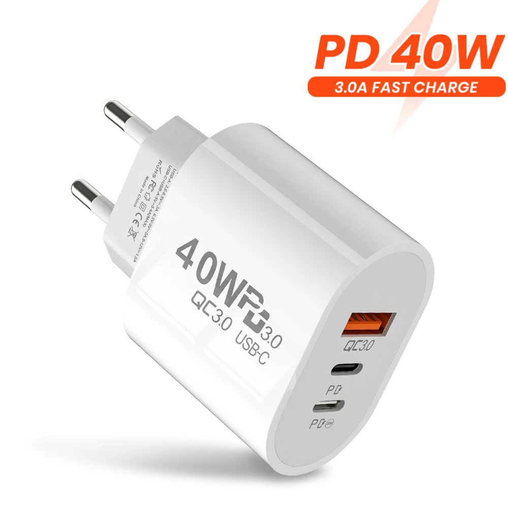 USB Charger Wall Fast Charge 60W PD USB Type C Charger Quick charge 3.0 Mobile Phone Adapter For iPhone 14 Xiaomi Huawei Samsung