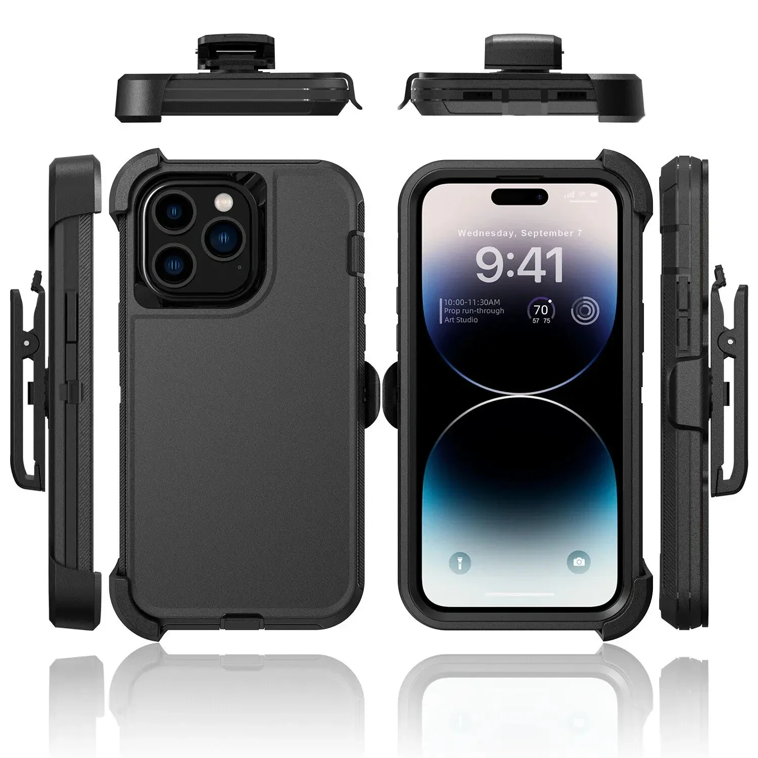 Etui 3 w 1 Otter Case Box do iPhone\'a 16 Pro MAX 14 13 12 11 15 MINI XSMAX XR X XS SE 6 7 8 Plus Heavy Duty Armor Case Belt Clip Case