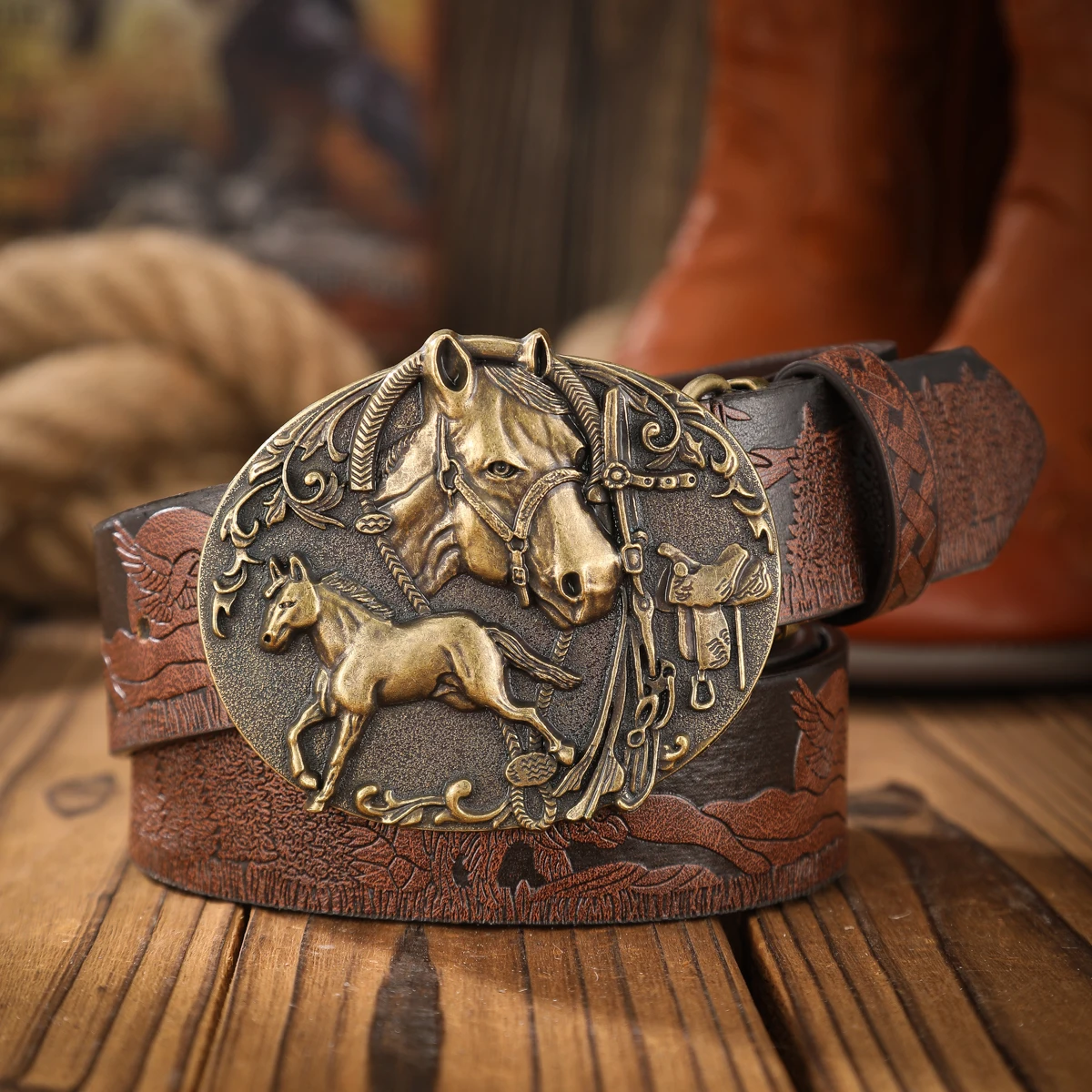 Vintage and fashion collision!  PU leather alloy buckle waistband, for both men and women, to create a personalized western styl