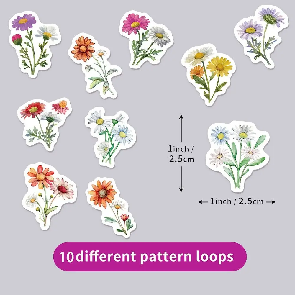 500pcs/Roll Multi-functional Multi-color Daisy Flower Stickers Waterproof DIY Decorative Stickers Decals Phone Case