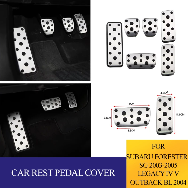 For Subaru Forester SG 2003-2005 Legacy IV V 2004-2014 Outback BL BP 2004-2006 Car Pedals Gas Brake Rest Pedal Cover
