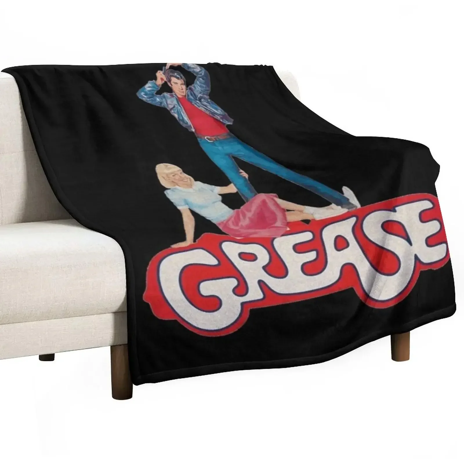 Grease classic movie Classic . Throw Blanket Furry anime Bed covers Blankets