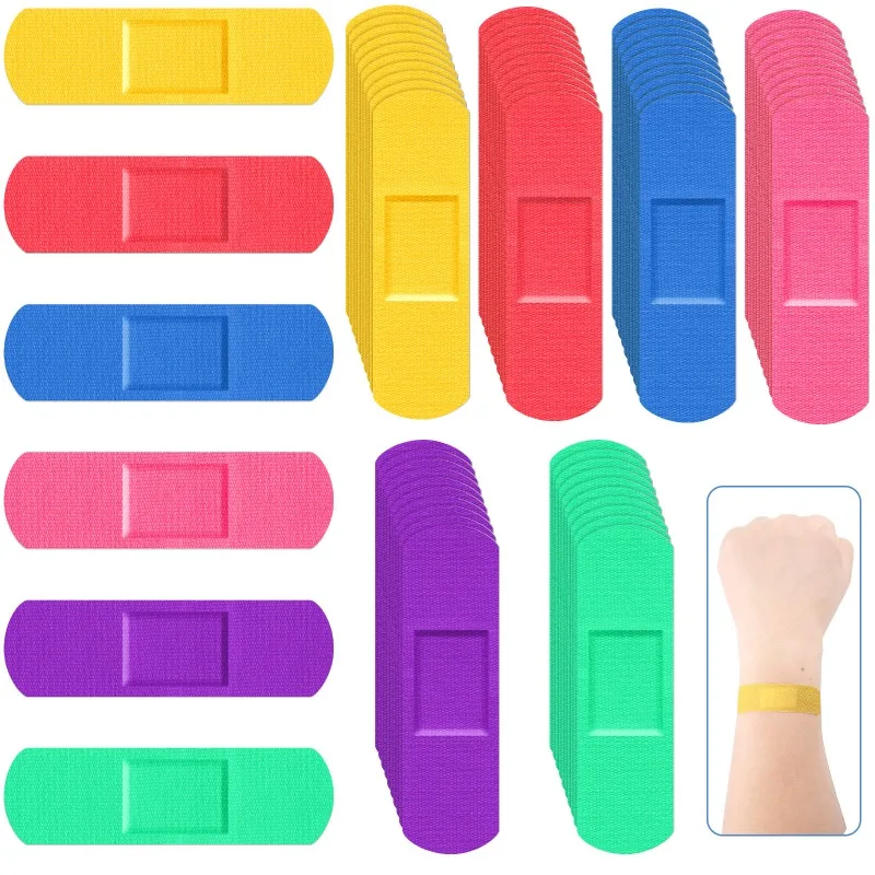 10 pçs doce colorido dos desenhos animados à prova dwaterproof água curativo ferida hemostasia pé ok bandagem bonito bandaids emergência