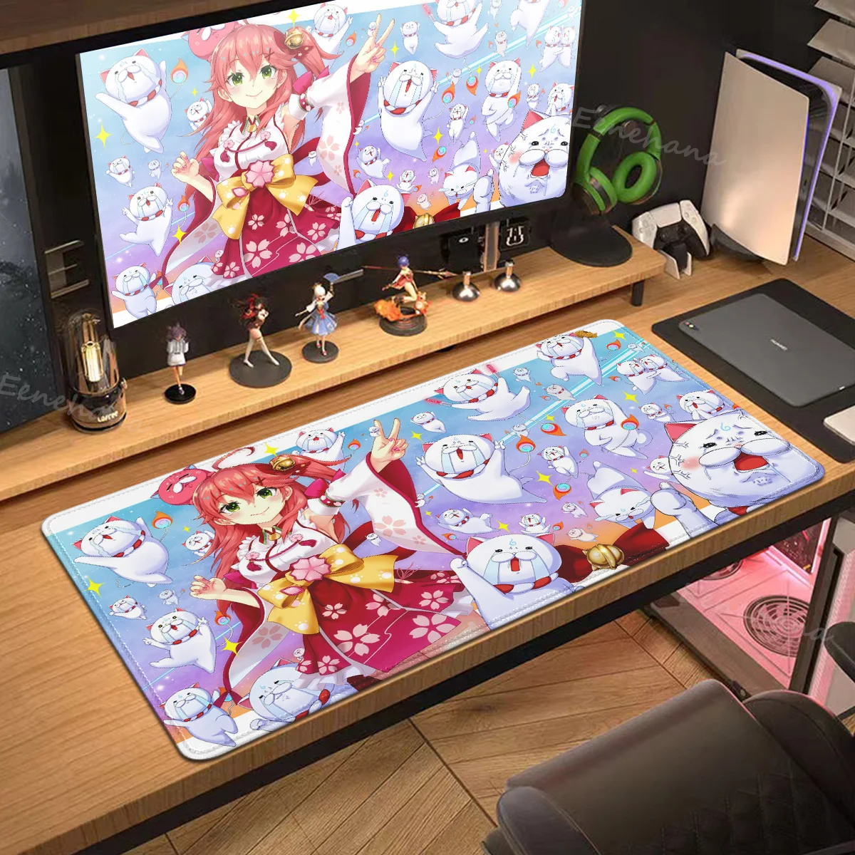 

Mouse Pad Pc Gamer Desk Mat Sakura Miko Gaming Accessories Mausepad Rubber Keyboard Deskmat Laptop Anime Cute Girl Mousepad